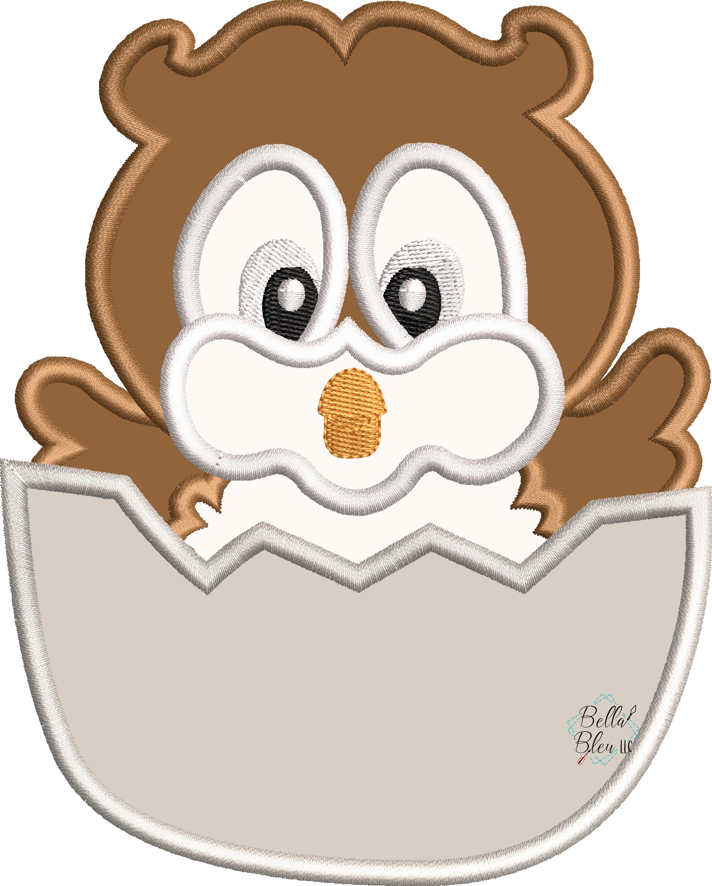 Baby Owl hatching Machine Applique Embroidery Design