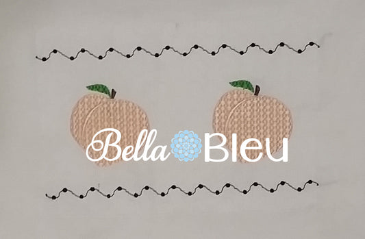 Faux Smocking Smock Peaches Peach Fruit Machine Embroidery Design