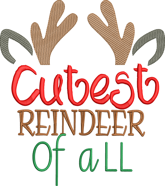 Cutest Reindeer of All Sketchy Christmas Design