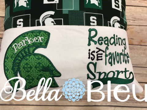Reading Pillow Quote Reading is My Favorite Sport words Saying for Reading pillows