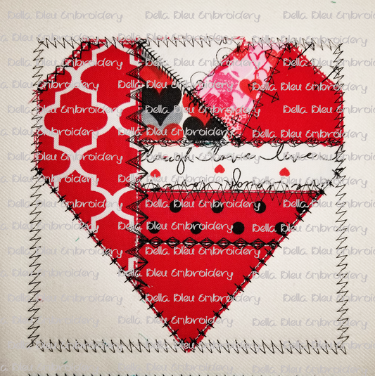 ITH Heart pieced Quilt Block
