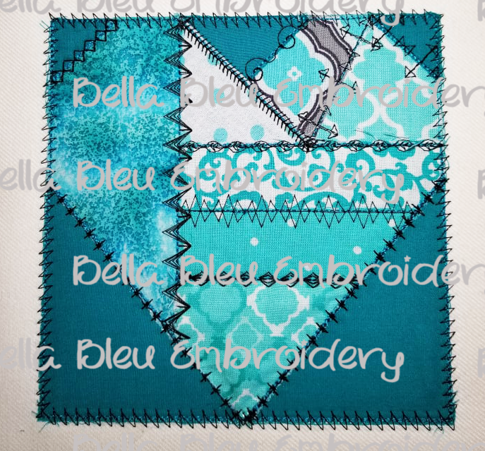 ITH Heart pieced Quilt Block