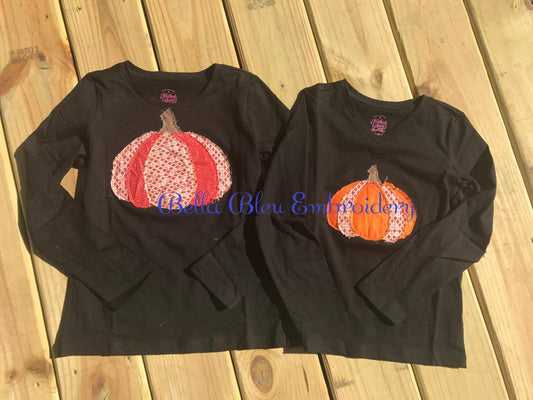 Fall Thanksgiving Halloween Raggy Pumpkins Pumpkin machine applique embroidery design