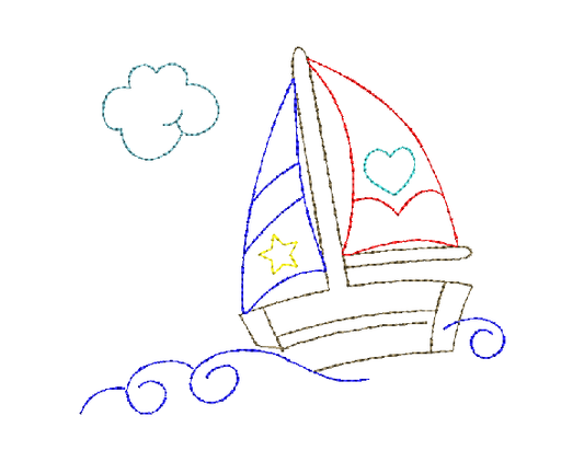 Sailboat bean stitch colorwork