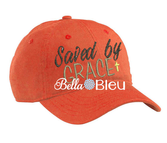 Saved By Grace Baseball Hat Cap Machine Embroidery Design, Grace Religious, Religious Cross Embroidery design