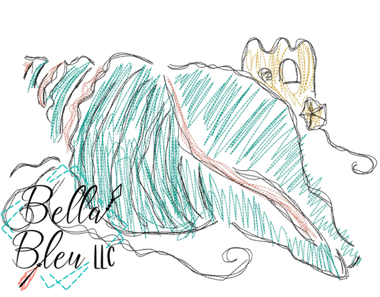Seashell 5 Scribble Nautical