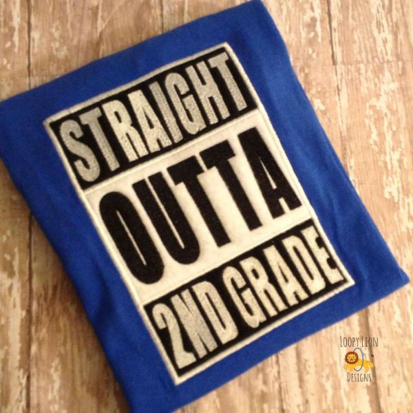Straight Outta Applique Set Mommy Preschool Kinder 1st 2ns