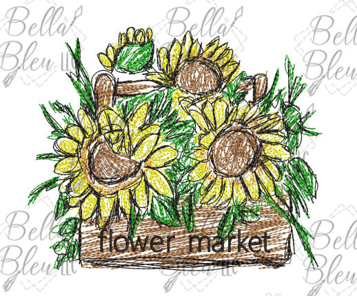 Scribble Sunflower Flower Market