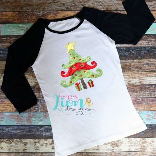 Christmas Tree Bean Stitch Applique