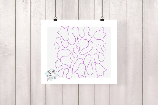 Tulip Quilt Stipple Quilting Stitch Machine Embroidery Design ITH