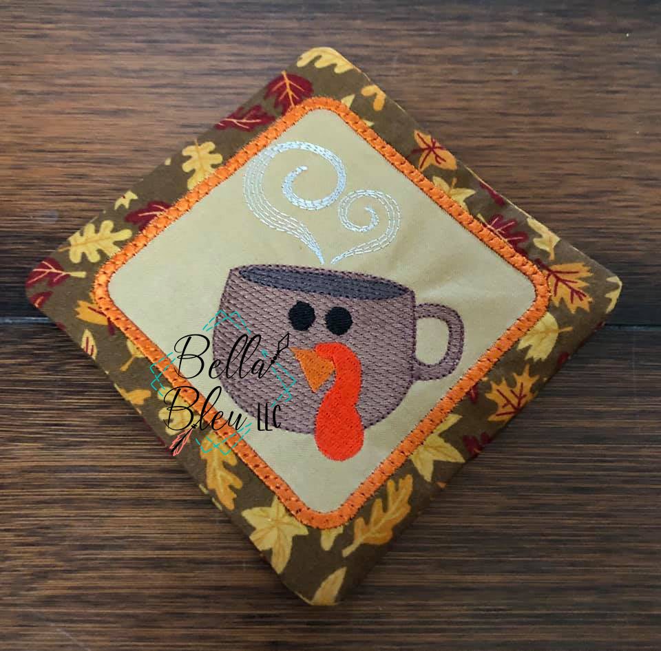 Sketchy Thanksgiving Turkey Coffee Mug embroidery design