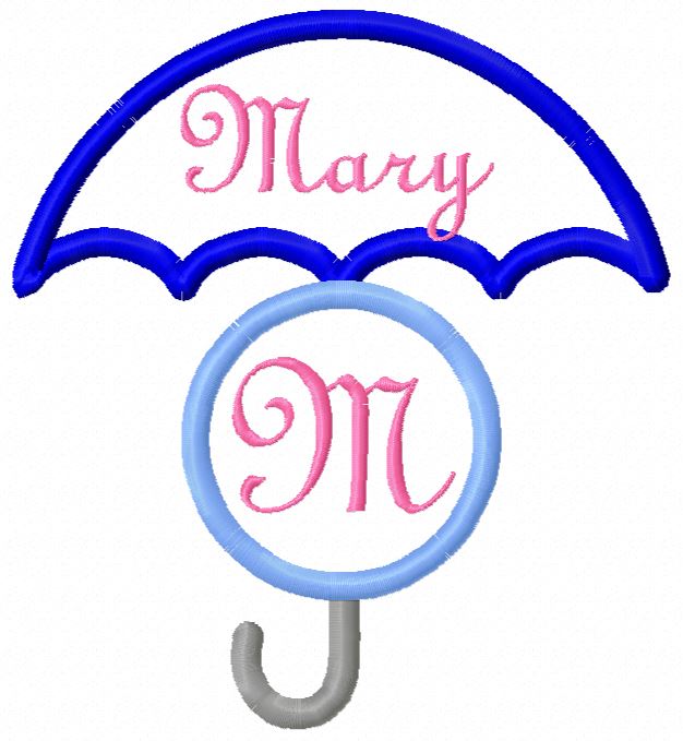 Monogram Umbrella Frame applique design