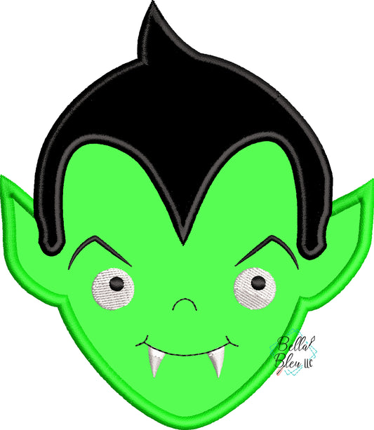 Halloween Vampire Face machine applique embroidery design
