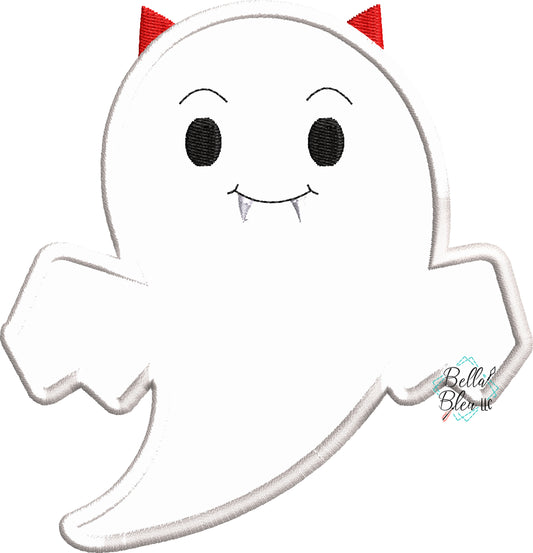 Halloween Vampire Ghost machine applique embroidery design