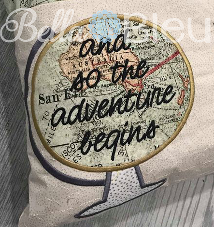 World Globe Applique Embroidery Design